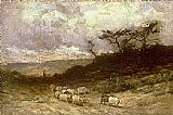 shepherd with sheep by Edward Mitchell Bannister